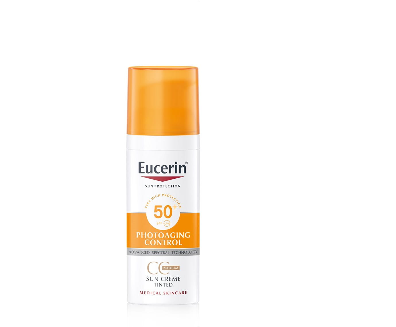 Eucerin Оцветен слънцезащитен крем SPF 50+ тъмен нюанс